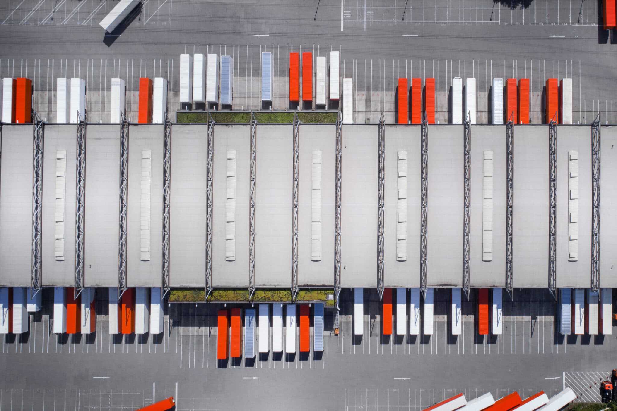 Distribution logistics building parking lot