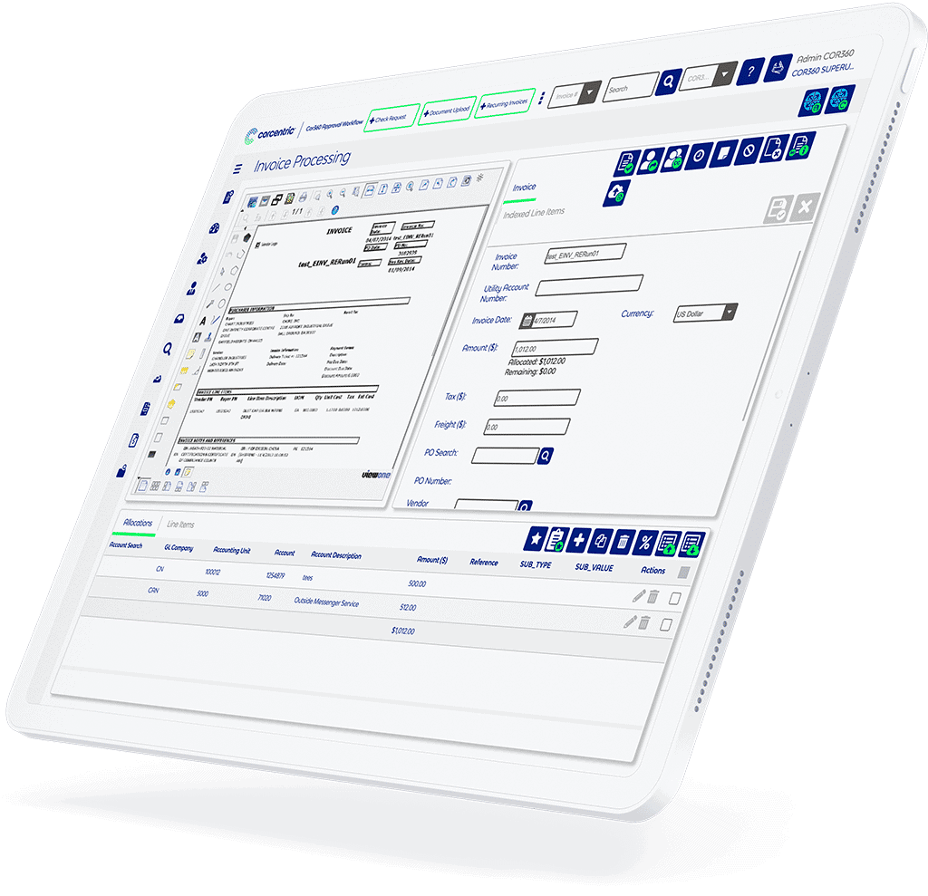 cor360 approval workflow invoice processing