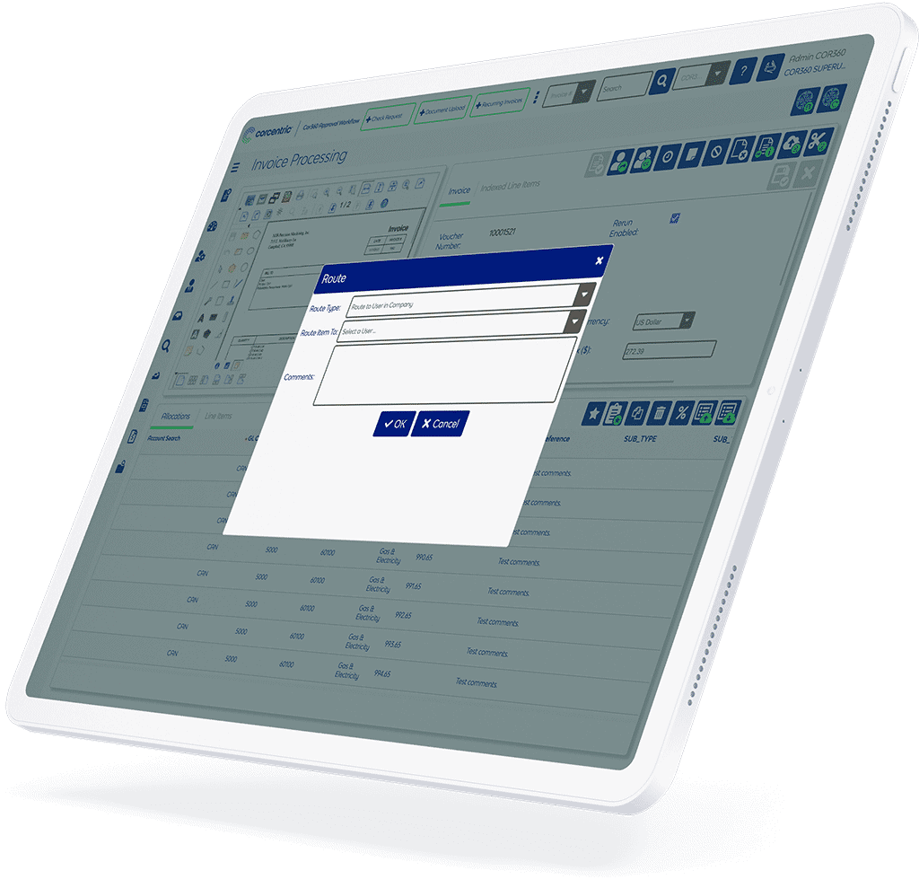 cor360 approval workflow routing