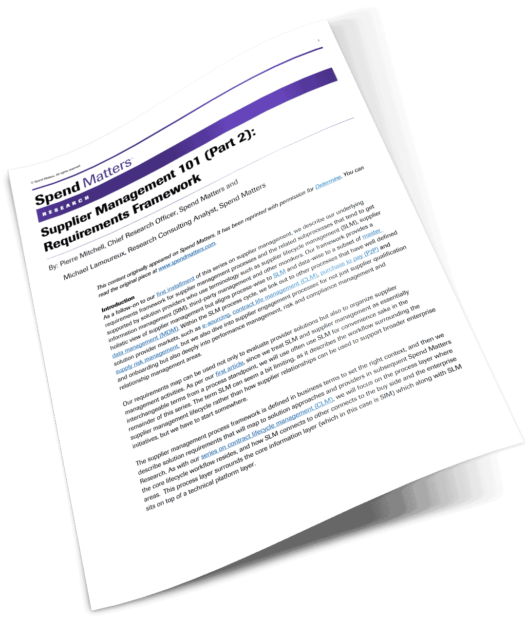 Spend Matters Report: Supplier Management 101 (Part 2)
