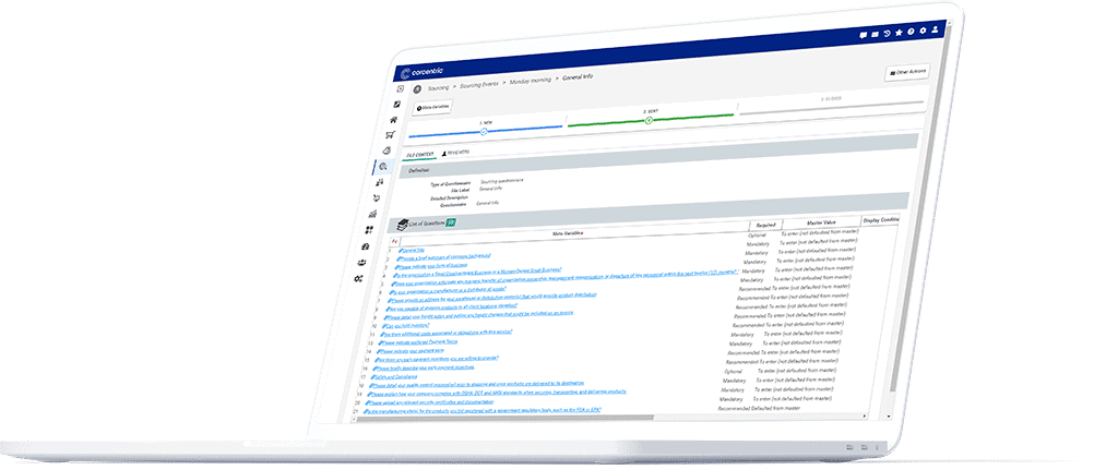sourcing questionnaire rfx management