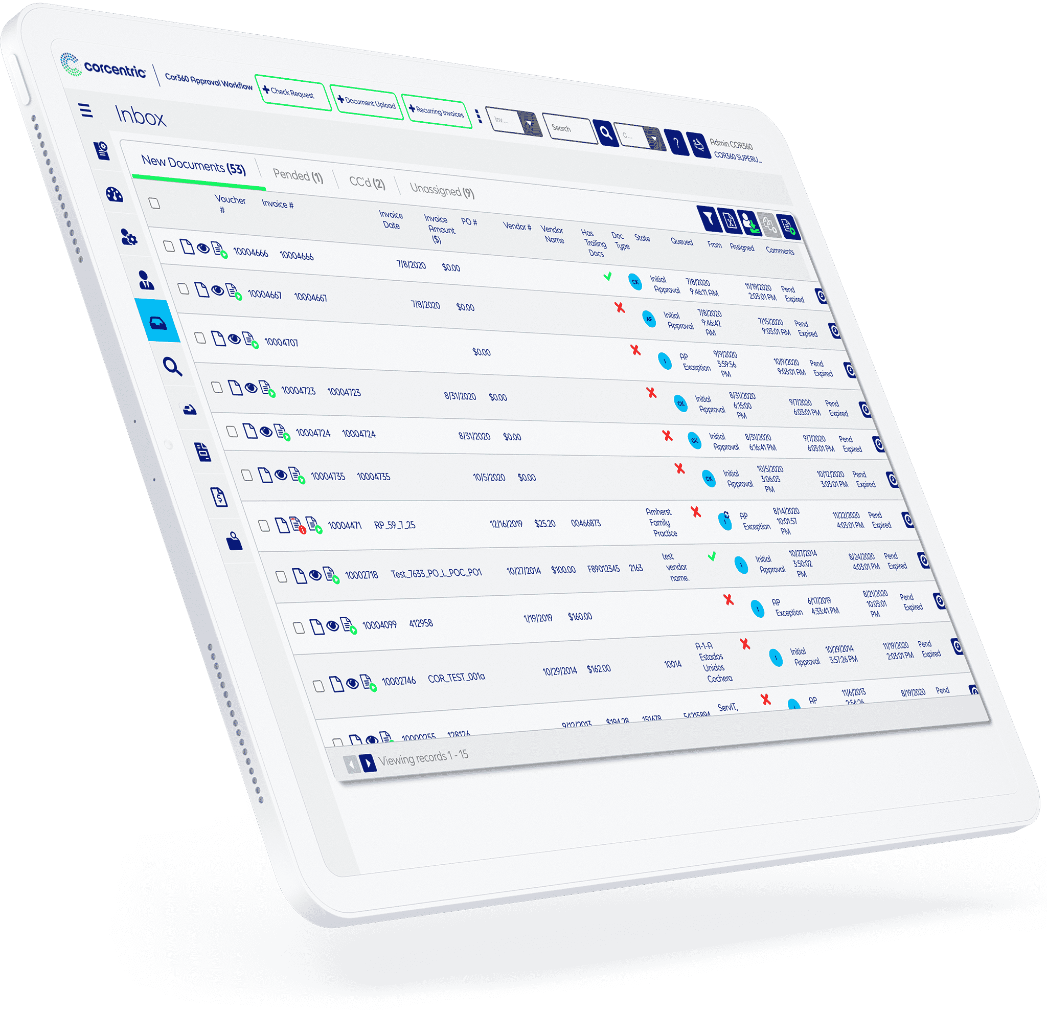 cor360-approval-workflow-inbox-tablet-screenshot-left