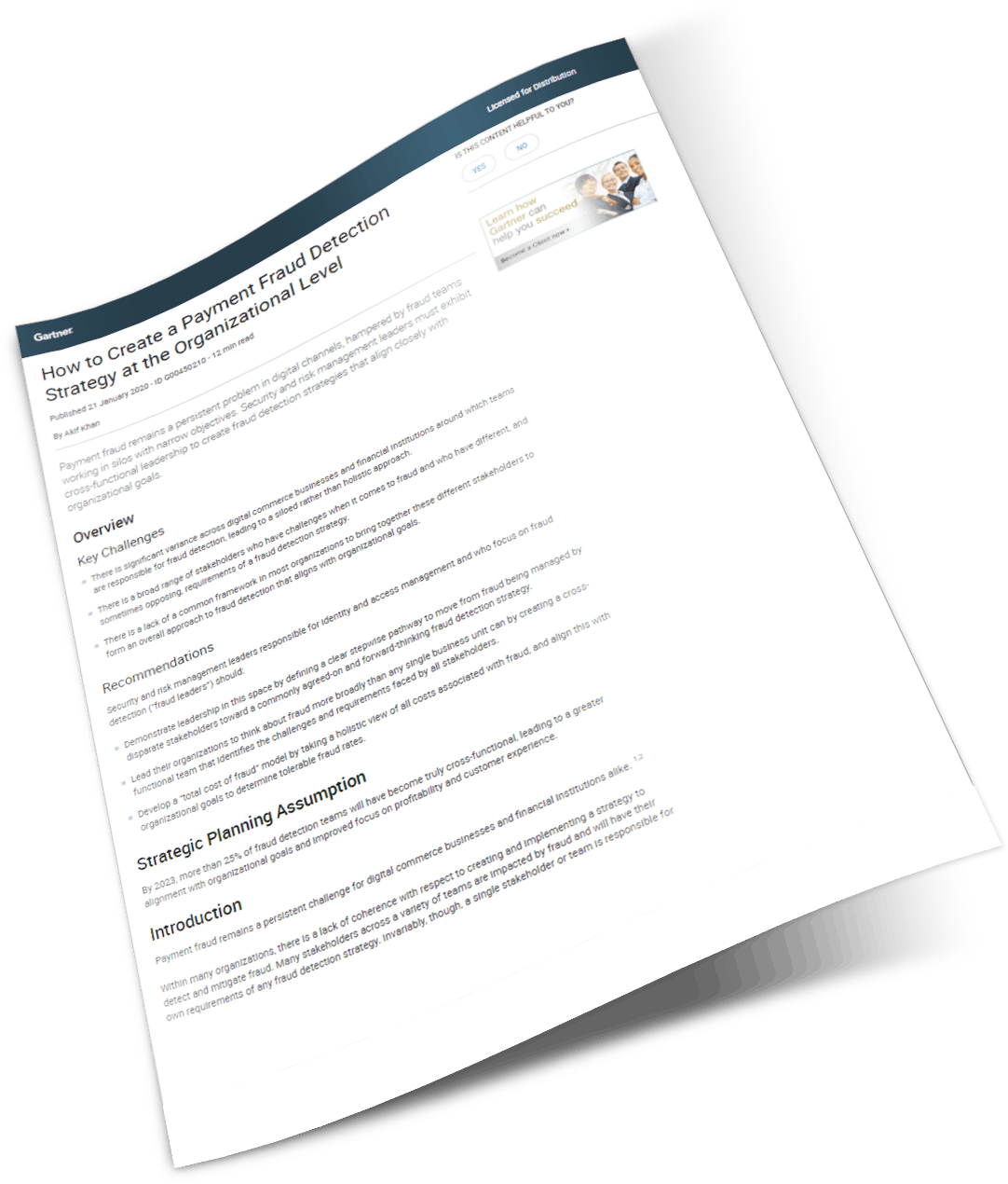 How to Create a Payment Fraud Detection Strategy at the Organizational Level by Gartner