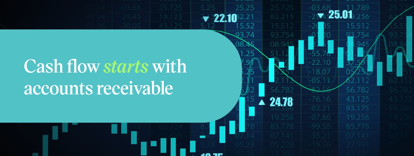 Rising financial market chart representing accounts receivable driven cash flow